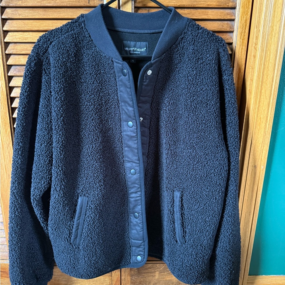 Velvet Heart Black Fleece Jacket